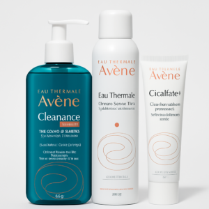 Kit Gel Facial de Limpeza Profunda Avène +Eau Thermale Avène – Água Termal + Creme Reparador Protetor