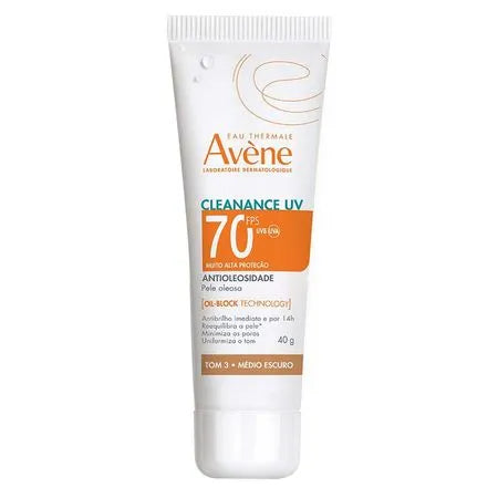 Kit Gel de Limpeza Facial + Creme Acelerador Avène + Protetor Solar Facial Com Cor Antioleosidade UV FPS70 + Eau Thermale Avène Água Termal - Imagem 6